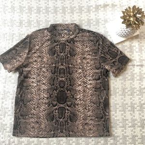[Zara] sheer snakeskin print top